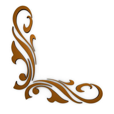 Brown Flourish Corner Border Free PNG