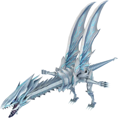 White Blue Eyes Dragon Character PNG Image