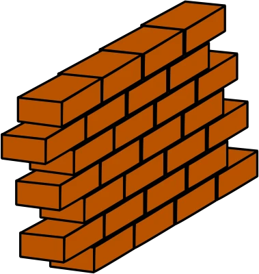 3D Orange Brick Wall Block Free PNG