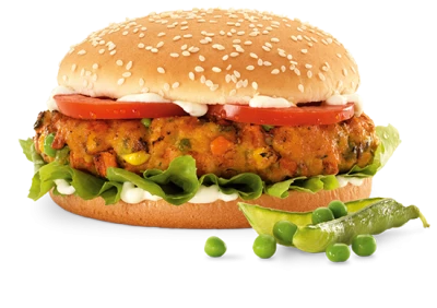 Veggie Burger with Vegetables Clipart