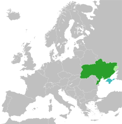 Map of Ukraine in Europe PNG