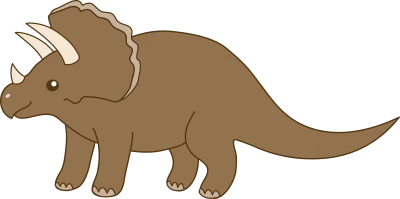 Brown Triceratops Dinosaur Clipart