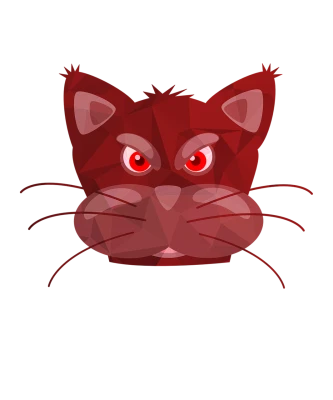 Red Angry Cat Polygon Art Free PNG