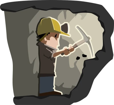 Cartoon Miner with Pickaxe Free PNG