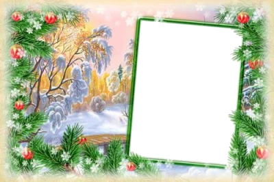Winter Christmas Border Frame Free PNG