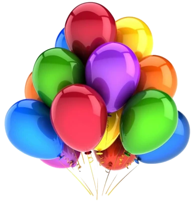 Bunch of Colorful Party Balloons Free PNG