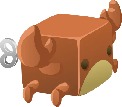 Cuboid Wind Up Crab Toy Transparent Background
