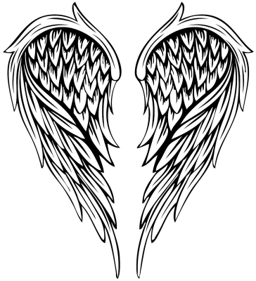 Drawing Illustration, angel wings, illustration of wings