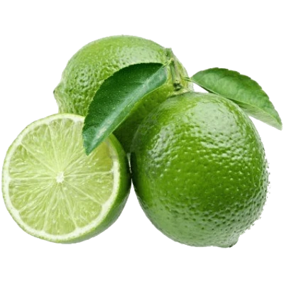 Fresh Green Limes with Leaves Free PNG