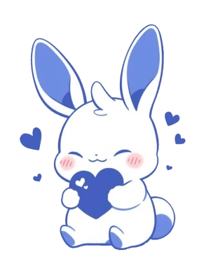 Cute Blue Bunny PNG Image