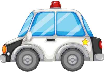 Cartoon Police Car PNG Image