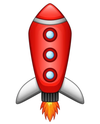 Red Cartoon Rocket Free PNG