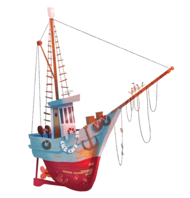 Cartoon Fishing Boat Free PNG