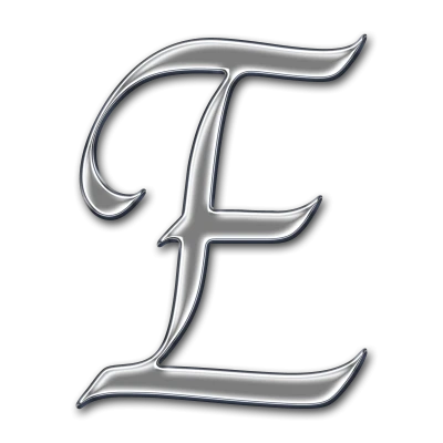 Cursive Metallic Letter E Free PNG