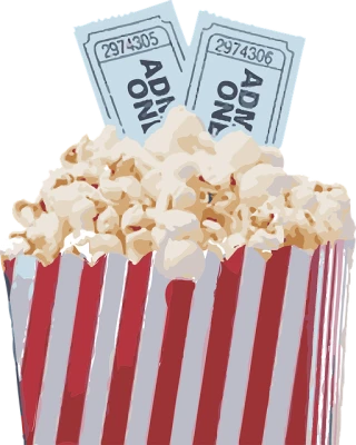 Cinema Popcorn with Tickets Free PNG