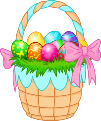 Easter Egg Basket PNG Image