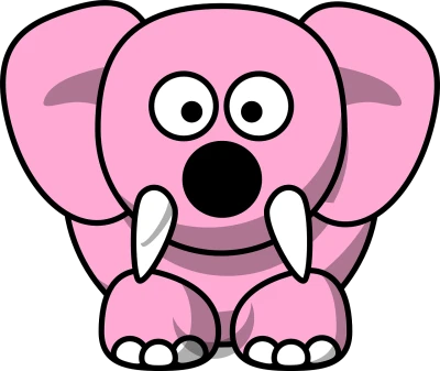 Cute Pink Elephant Cartoon Free PNG