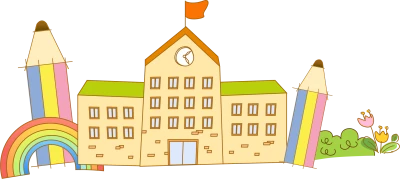 Cartoon School Building Free PNG