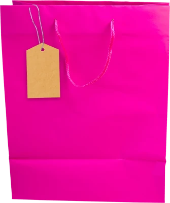 Pink Shopping Bag with Tag Free PNG