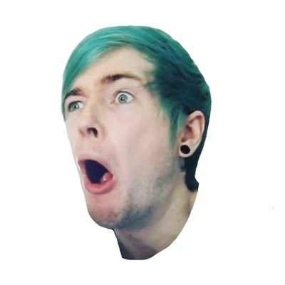 Surprised Man with Teal Hair Clipart