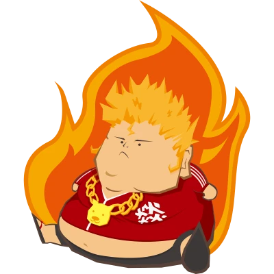 Chef Mascot on Fire Clipart