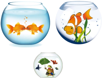 Fishbowl Collection Goldfish and Frog Clipart