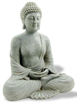 Stone Buddha Meditating Statue PNG Image
