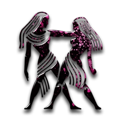 Gemini Pink Abstract Symbol Clipart