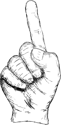 Hand Drawing Pointing Up Transparent Background