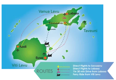 Fiji Island Route Map Guide Free PNG