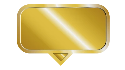 Golden Blank Speech Bubble PNG Image