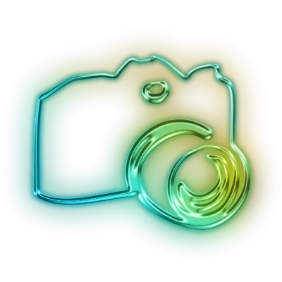 Neon Camera Icon Logo Clipart