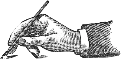 Vintage Hand Writing with Pen Clipart