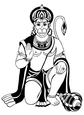 Lord Hanuman Standing Posture Clipart