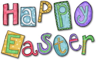 Colorful Happy Easter Block Text Clipart