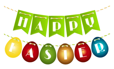 Happy Easter Bunting and Eggs Clipart