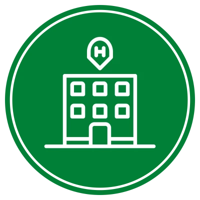 Hospital Location Green Circle Icon PNG Image