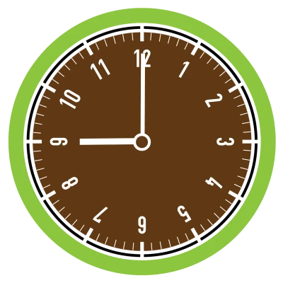 Analog Wall Clock showing 9 O'clock PNG Image