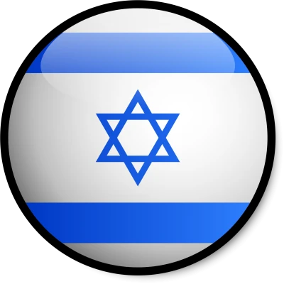 Israel Flag Round Button Icon PNG Image