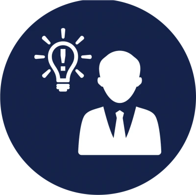 Businessman with Light Bulb Idea Icon PNG Image