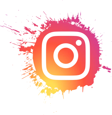 Instagram Logo with Colorful Splatter Free PNG