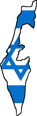 Map of Israel with Flag Pattern PNG Image