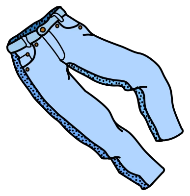 Casual Blue Denim Jeans Pant Clipart