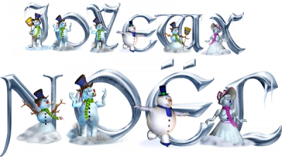 Joyeux Noel Snowman Alphabet Clipart