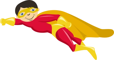 Flying Little Kid Superhero Clipart