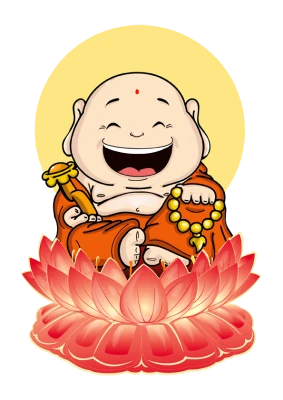 Cartoon Buddha Sitting on Lotus PNG Image