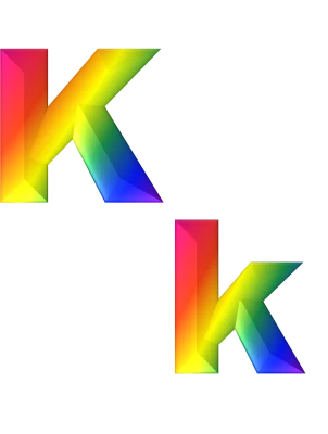 Rainbow Crystal Letter K Free PNG
