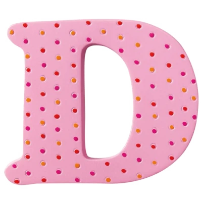 Pink Polka Dot Letter D PNG Image
