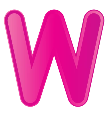 Pink Alphabet Letter W Transparent Background
