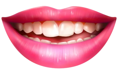 Pink Lips and White Teeth PNG Image